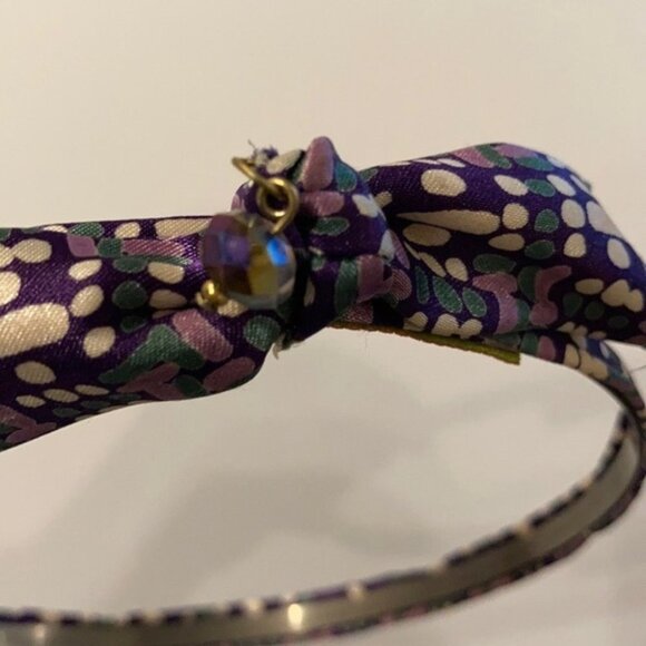ππ Cara New York Purple Polka Dot Print Headband with Bow & Charmππ - Picture 5 of 9